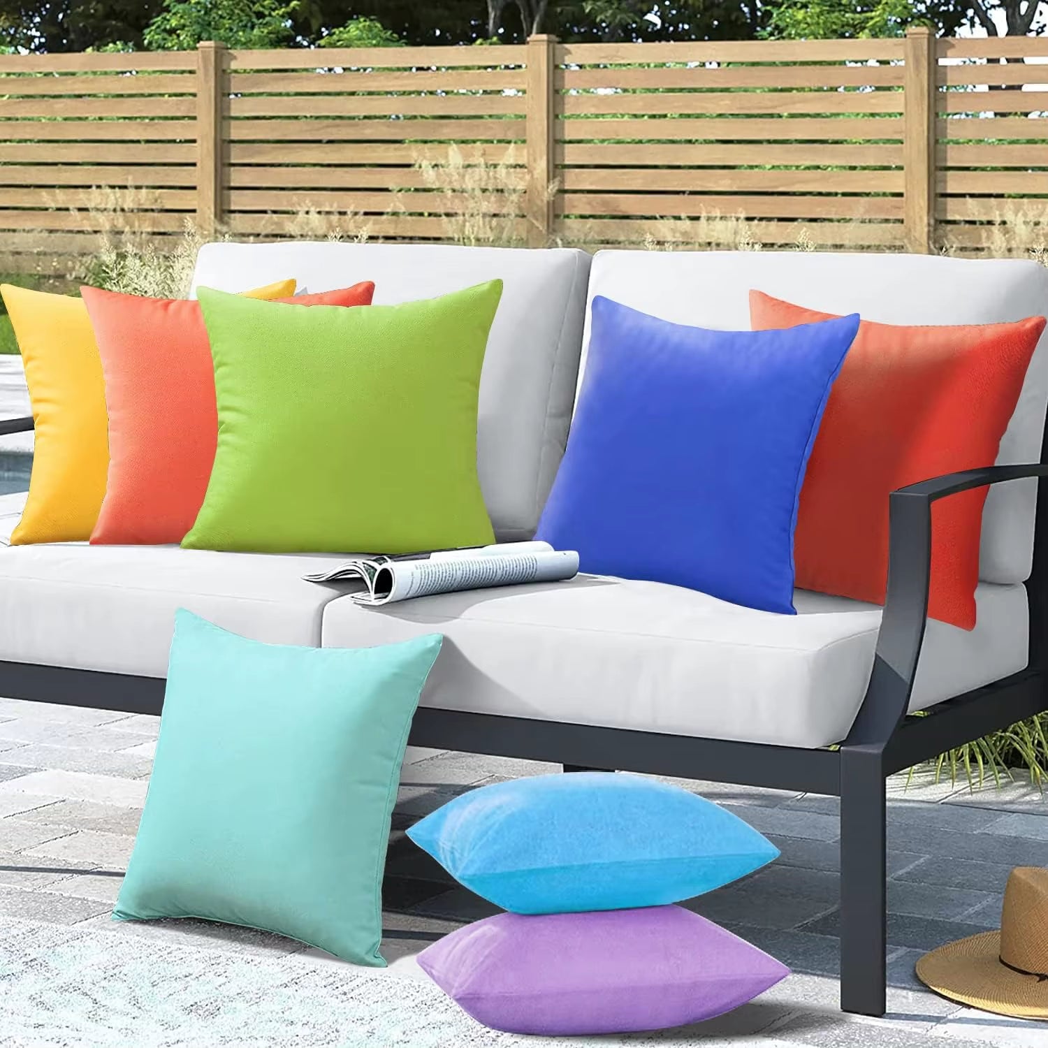 1Pc Outdoor Waterproof Throw Pillow Covers Decorative Square Cushion Case Patio Pillows for Couch Room Decor