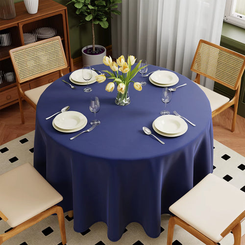 Pure Color round Tablecloths Decorative Wedding Banquet Kitchen Home Dining Party Table Cover Tea Cloth Diameter 127~304Cm