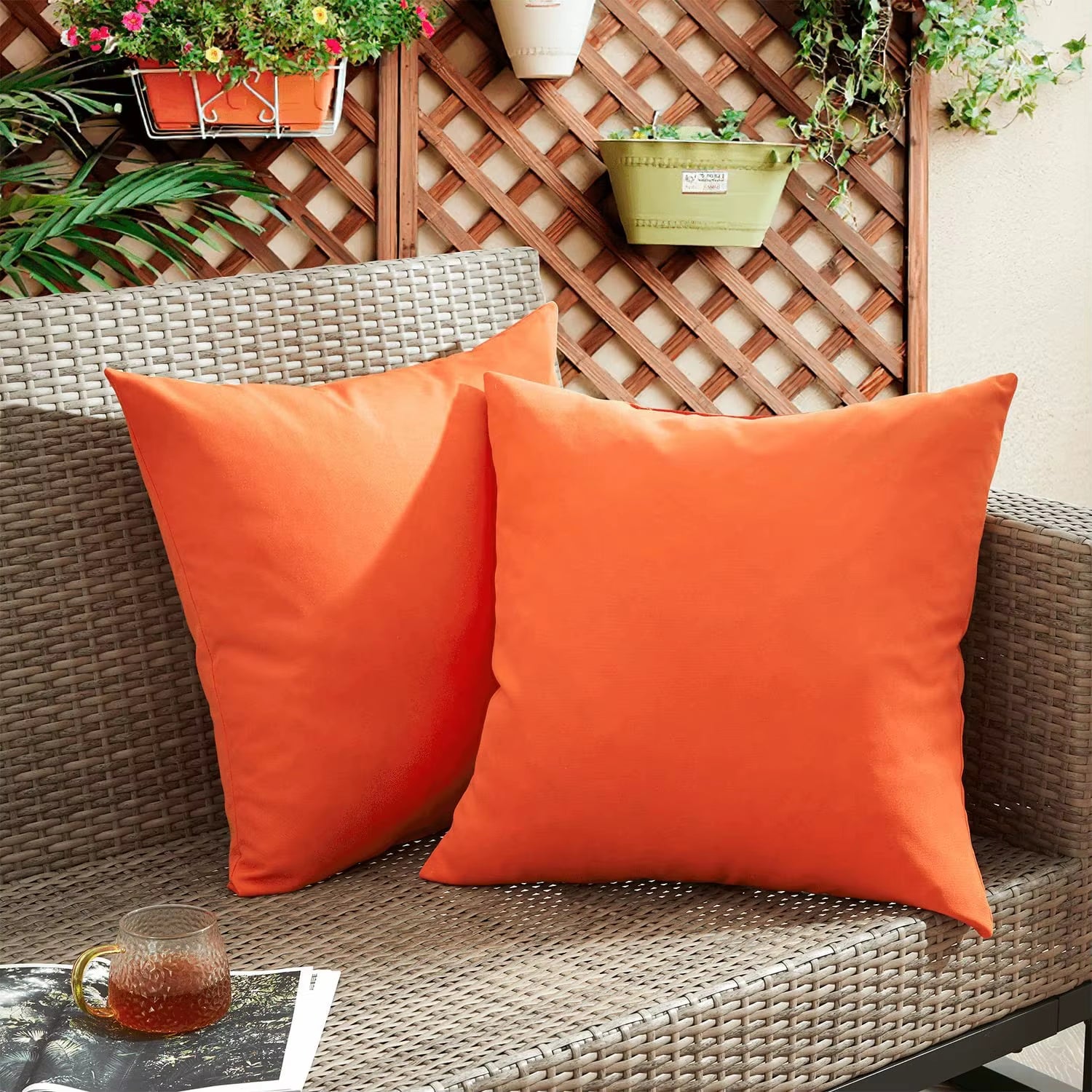 1Pc Outdoor Waterproof Throw Pillow Covers Decorative Square Cushion Case Patio Pillows for Couch Room Decor